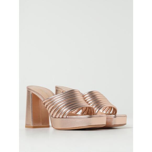 Gianvito Rossi Lena Mule 85 Metallic Nappa Leather sz. 37.5 EU - Picture 1 of 10